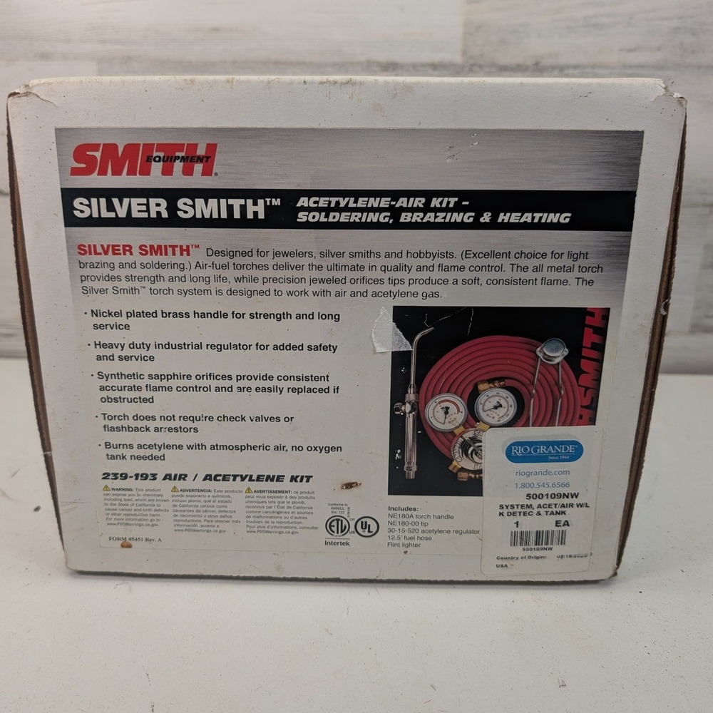 Smith Silver Smith Acetylene Air Torch Kit 500109NW Soldering Brazing Heating